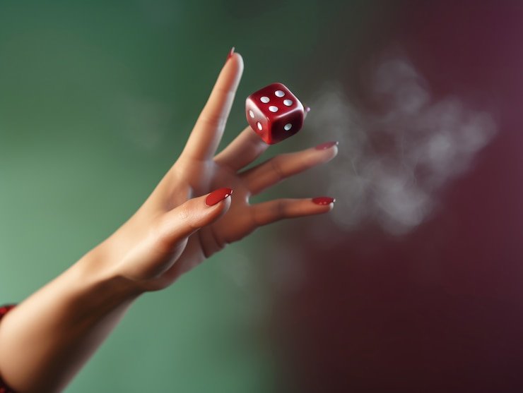 Meja Baccarat dealer langsung dengan kartu dan chip